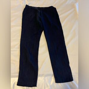 H&M Linen Pants Men Blue 38R Slim. Used. Hook enclosure and button.